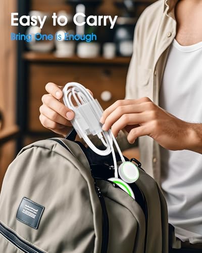 Magnetic 2-in-1 Wireless Charger for Apple Watch & i Phone – Fast USB-C Charging Station Compatible with Apple Watch Ultra/SE/Series 2-10 & i Phone 12-16 Models – Compact & Portable Design for Effortless Power Anywhere – Enhanced Safety Features & Strong Magnetic Alignment