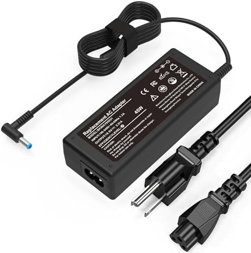 High-Speed 45 W HP Laptop Charger – 19.5 V 2.31 A Power Adapter for Pavilion, Spectre, Elite Book, and Stream Laptops – Enhanced Compatibility with Multiple Models and Reliable Performance – Ideal Replacement for 741727-001, TPN-C125, HSTNN-LA40 – 12-Month Warranty Included