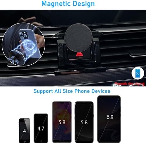 Toyota Tundra & 2 nd Gen Sequoia Magnetic Phone Holder for Air Vent (2007-2013) – Anti-Shake 360° Rotation Dashboard Stand – Premium Black Automotive Accessory for Safe Hands-Free Navigation and Streaming