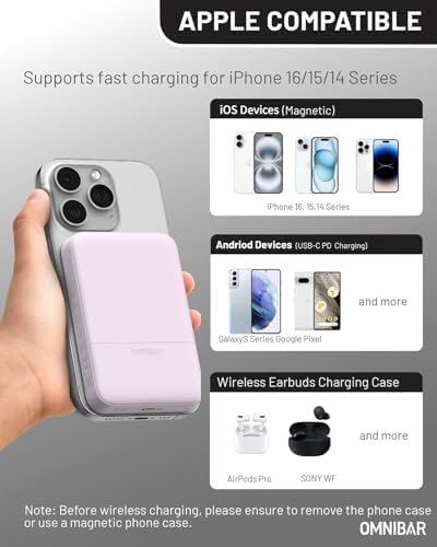 Compact Magnetic Power Bank 10,000 m Ah – Versatile Wireless & USB-C PD 20 W Fast Charger for i Phone 16/15/14 Series – Lightweight, Travel-Friendly Design with Advanced Safety Features for Stress-Free Charging All Day