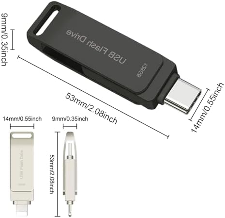 128 GB USB C Flash Drive for i Phone and Android – High-Speed Dual Drive Photo Stick for Effortless File Transfers and Reliable External Storage Solutions – Perfect for Photographers and Professionals