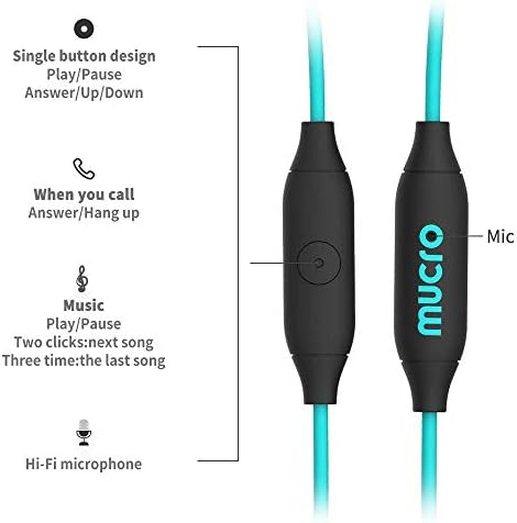 Experience Unmatched Performance with MUCRO Sports Wired Earbuds – Sweatproof Over-Ear Hook Design for Secure Fit, Enhanced Sound Quality, and Integrated Microphone for Calls – Ideal for Running, Gym Workouts, and High-Energy Activities – Compatible with 3.5 mm Jack Devices in Vibrant Green