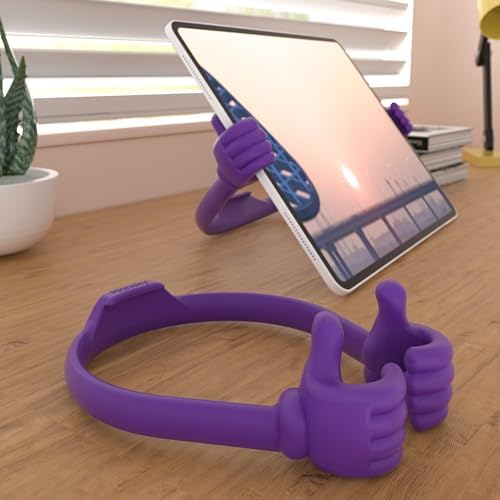 HONSKY 3361942 Thumbs Up Adjustable TPU Mobile Stand – Versatile Multi-Angle Holder for Phones & Tablets – Chic Blue & Black Design – Perfect for Hands-Free Viewing at Home or Office – Lightweight, Durable, and Effortless to Transport