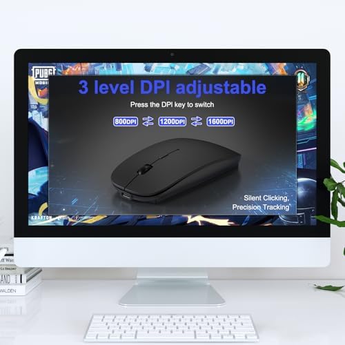 Sleek Silver Bluetooth Wireless Mouse for Mac Book Air & Pro – Ergonomic, Rechargeable, and Silent Tri-Mode Connectivity (2.4 G USB-C/USB-A, Bluetooth 5.2/3.0) for Ultimate Productivity on the Go