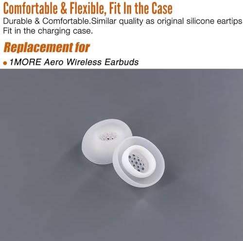 Upgrade Your Audio Experience: Premium Silicone Eartips for 1 MORE Aero Wireless Earbuds – Comfort-Focused Replacement Accessories for Enhanced Sound Isolation and Extended Listening Enjoyment