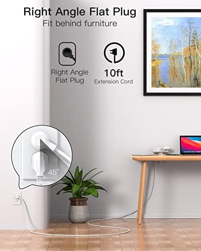 Power Up Your Workspace: 10 ft Desk Clamp Power Strip with 65 W USB-C Fast Charger & QC 18 W USB-A Ports – Ultimate Desktop Power Station for Home and Office Efficiency, Enhanced Surge Protection & Flexible Placement Solutions
