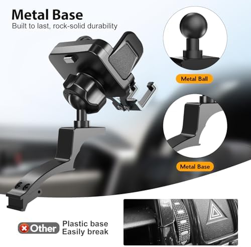 Upgraded Car Phone Mount Compatible with Toyota Rav4 2025 2024 2023 2022 2020 2021 2020 2019 Accessories, RAV4 Hybrid Cell Phone Holder Metal Base Adjustable Phone Stand for All Smartphone – Enhanced Compatibility and Speed