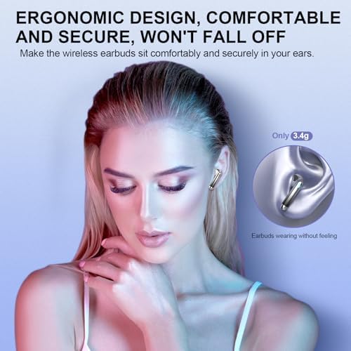 Kicoeon Premium Wireless Earbuds – 48-Hour Uninterrupted Playtime, Advanced IPX7 Waterproof Rating, Next-Gen Bluetooth 5.4 for Seamless Connectivity, Enhanced Call Clarity with Quad Microphone System, Elegant Beige Design Tailored for Active Lifestyles, Fully Compatible with Android & i OS Devices