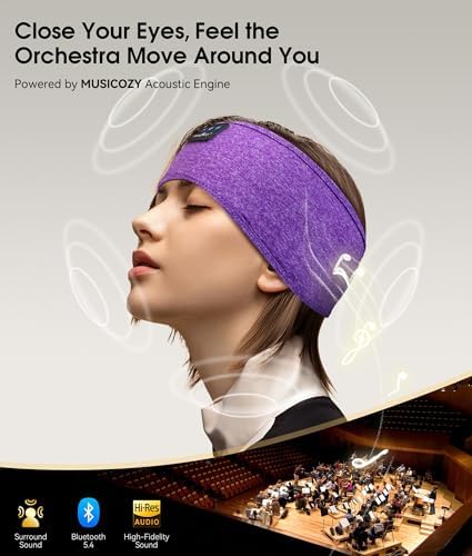 Revolutionary Bluetooth 5.4 Sleep Mask Headphones with Superior HD Sound Quality – Ultimate Comfort Music Headband Perfect for Travel, Yoga, and Running – Exceptional Gift Option for All, Featuring Unmatched Compatibility for an Elevated Listening Experience