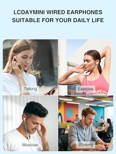 Elevate Your Audio Experience with LCdaymini USB C Earbuds – Premium Wired Headphones for i Phone 16, i Phone 15 Pro Max, Samsung Galaxy S25/S24/S23 Ultra & Google Pixel 9/8 – Immerse in High-Fidelity Sound, Enjoy Effortless Call Management with In-Line Microphone, Convenient Volume Control, and Ultra-Lightweight Design for All-Day Listening Comfort
