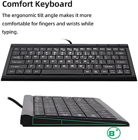 CUQI Portable Mini Keyboard – Compact 82 Scissor Keys for Effortless Typing on Android, Windows PCs, Laptops & Raspberry Pi – USB Wired Design for Enhanced Speed and Versatility