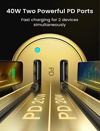 AINOPE 56 W Ultra-Compact USB C Car Charger – Dual USB PD 3.0 Fast Charging Adapter for i Phone 15 Series, Galaxy Devices & i Pad Pro – Travel-Ready Design with Advanced Safety Features for Effortless Power On-the-Go