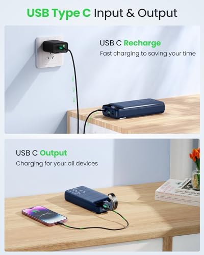 High-Capacity 50000 m Ah Portable Power Bank with Fast Charging 22.5 W – Multi-Device USB-C Battery Pack for i Phone, Samsung Galaxy & More – Ultimate Reliability for On-the-Go Charging