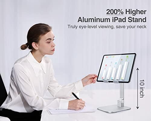 Revolutionize Your Workspace with the elitehood Aluminum i Pad Stand – Ultra-Stable, Adjustable Tablet Holder for Home & Office, Compatible with i Pad Pro 12.9, i Pad Air, Mini 6/5/4/3 in Sleek Black – Enhance Comfort & Productivity Effortlessly