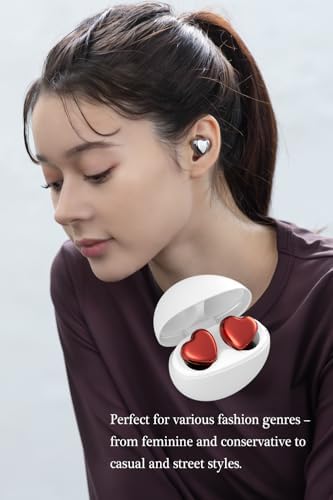 Chic Heart-Shaped Wireless Earbuds for Small Ears – AVIOT TE-I3 with Bluetooth 5.3, 23-Hour Playtime, IPX4 Waterproof Protection, Multipoint Connectivity, Ambient Sound Awareness, and Built-in Mic for Clear Communication – Ideal for Commuters and Fitness Enthusiasts