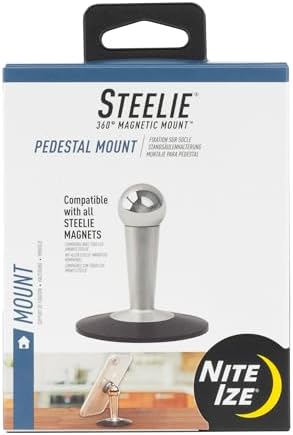 Nite Ize Steelie Pedestal Mount: Premium Magnetic Desk Stand for Mag Safe Devices – Ergonomic Hands-Free Holder Enhancing Productivity with Adjustable Viewing Angles – Sleek, Durable Design Perfect for Home Office Use – Transform Your Device Experience with Modern Minimalism and Optimal Stability