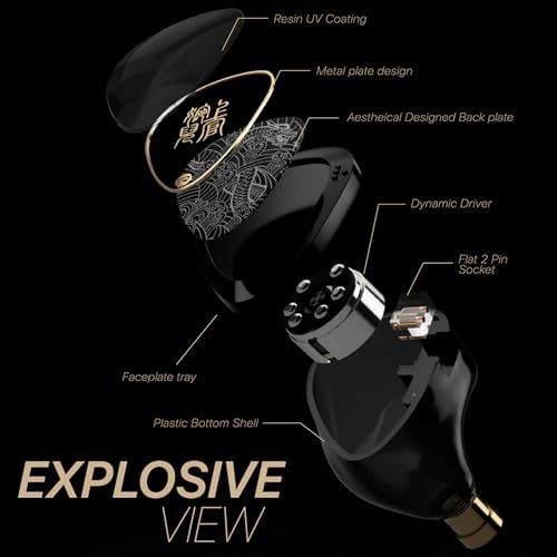 Yongse TANGZU Wan’er II S.G 2 nd Gen Audiophile Gaming Earphones – Premium 10 mm Dynamic Drivers for Deep Bass & Crisp Treble, Durable Detachable Silver-Plated Cable for Longevity, Ergonomic Fit for Gamers & Musicians, 4.4 mm Connector – Ultimate Comfort & Superior Sound Clarity for an Immersive Experience