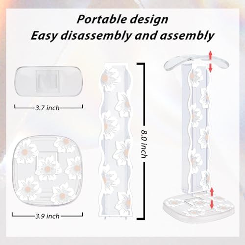 CamyCosy Headphone Holder for Desk, Gaming Headset & Earphone Stand with Tulip Flowers Pattern – Enhanced Compatibility and Speed