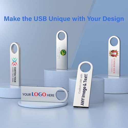 Wooolken 5 Pack Sleek Metal 64 GB USB Flash Drives – Durable USB 2.0 Memory Sticks with Keychain for Effortless Data Storage and Transfer on PC & Laptop – Perfect for Professionals and Students