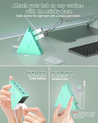 Maximize Your Device Connectivity with the Stylish Dark Purple USB C Hub Tower – 4-Port Splitter Adapter Featuring 2 FT Cable for Mac Book, i Mac, and Surface – High-Speed USB 3.0 Hub for Effortless Multi-Device Management and Enhanced Productivity