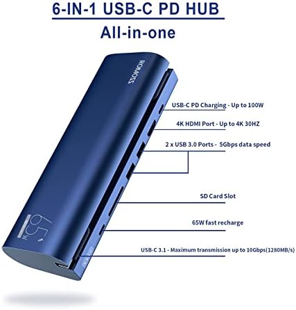 ROMOSS 18000 m Ah USB C Power Bank Hub – Fast Charging Portable Charger with 100 W Power Delivery, Dual USB Ports, 4 K HDMI Output & SD Card Reader – Ultimate Multiport Adapter for Mac Book Pro and On-the-Go Professionals