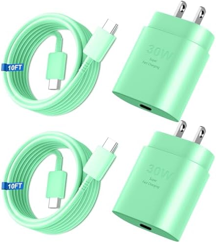 High-Speed 30 W USB C Fast Charger for i Phone 15 & 16 Pro Max with 6 FT Cable – Ultimate Compatibility for i Pad and Samsung Galaxy S24 – Compact, Reliable Power Block with Advanced Safety Features for On-the-Go Charging