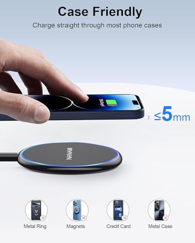 NANAMI Dual Pack Fast Wireless Charger – Qi Certified 10 W Charging Pad for i Phone 15/14/13/12/SE 2020/11 Pro & Samsung Galaxy S25/S24/S23/S22/S21/S20/Note 20 – Effortless Device Compatibility & Enhanced Speed for Air Pods Pro/3/2 – Sleek, Portable Design with Non-Slip Surface for Uninterrupted Charging