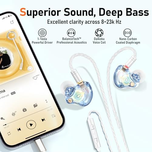 Unleash Exceptional Sound Quality with Vibes 202 MC USB-C Wired Earbuds: Premium Hi-Fi Audio, Advanced Noise Isolation, Ergonomic Comfort for i Phone 15/16 – Built-In Microphone for Effortless Communication & Durable Silver-Plated Cable – Includes Portable Case for On-the-Go Convenience