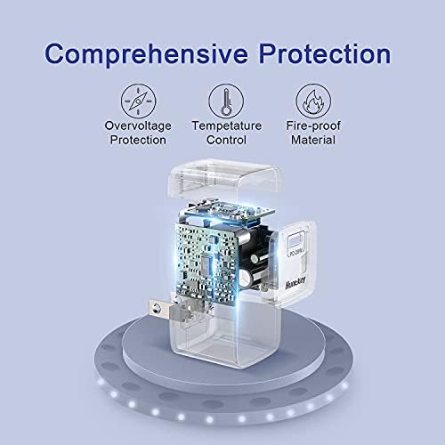 Ultimate Dual USB-C Ga N Charger Block – Fast Charging Adapter with 5 A Cable for i Phone 16/15 Pro Max, Galaxy S24 Series, and i Pad – Compact Foldable Design for Effortless Portability and Enhanced Device Compatibility