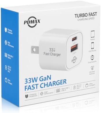 30 W Ga N Dual Port USB-C Wall Charger – Ultra-Compact Fast Charging Adapter for i Phone 16/15/14, i Pad, Galaxy & Pixel – Reliable Power Solution with Advanced Safety Features for Home, Office & Travel Convenience