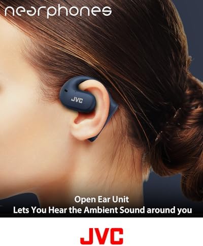 JVC Nearphones Open Ear True Wireless Headphones – Premium 16 mm Drivers for Deep, Rich Sound Quality, Ultra-Lightweight Design with 17-Hour Extended Battery Life, Versatile Single-Ear Usage Ideal for Active Lifestyles – Bluetooth 5.1 Enabled (Black) – Perfect for Daily Commutes and Sports Activities