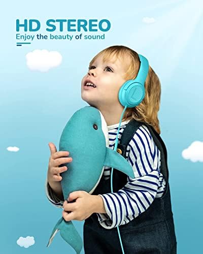 Premium Volume-Limiting Kids Wired Headphones with Microphone – Ultimate Hearing Protection at 85/94 d B – Foldable On-Ear Design for Effortless Travel – Perfect for Learning, Gaming, and Entertainment – Universal 3.5 mm Compatibility for All Devices