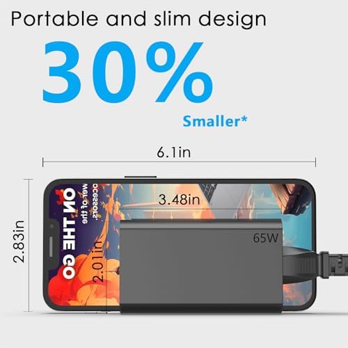 High-Performance 65 W USB-C Charger for Lenovo Laptops – Universal Compatibility with V15, E16, and More – Compact Travel Power Adapter with Enhanced Safety Features for Efficient & Reliable Charging on the Go – Ideal for Students, Professionals, and Frequent Travelers – Robust 20 V 3.25 A Output for Seamless Device Performance – Perfect Backup Solution for Office and Home Use