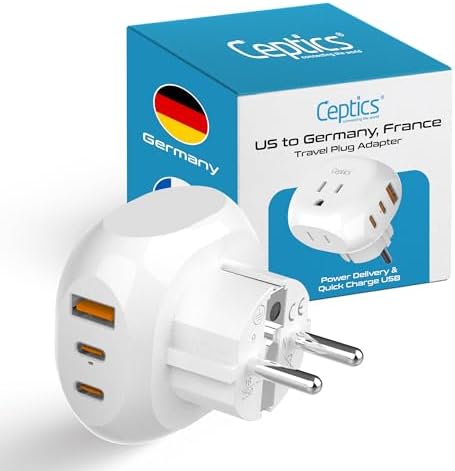 Ultra-Compact 5-in-1 Travel Power Adapter for India, Pakistan & More – Rapid Charge 3.1 Dual USB & USB-C Ports for Bangladesh & Maldives – Lightweight Design for Effortless Global Device Charging on Your Journeys
