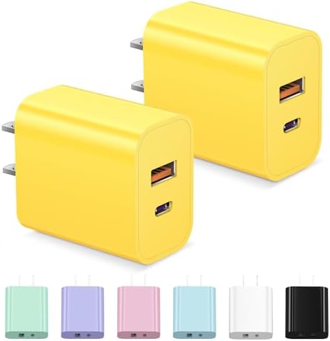 Triple Pack USB C Fast Charging Block – Dual Port PD Power Adapter for i Phone 16 Series, i Pad, Google Pixel, and Samsung Galaxy – Enhanced Efficiency and Versatile Compatibility for Home and Travel Charging Solutions