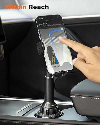Universal Car Cup Phone Holder by APPS2 | Adjustable Long Arm with 360° Swivel for i Phone, Samsung, Google & All Smartphones | Secure, Stable Design for Hands-Free Navigation & Communication | Effortless Installation in Standard Cup Holders | Ideal Smartphone Accessory for Safe Driving