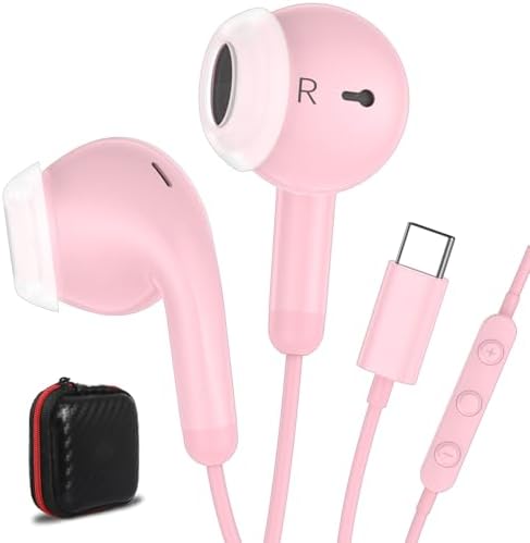 Premium USB C Earbuds for i Phone & i Pad – Superior Hi-Fi Stereo Headphones with Advanced Noise Isolation, Integrated Microphone, and Effortless Volume Control – Ideal for Audiophiles and Creative Professionals – Lightweight Ergonomic Design for Ultimate Comfort and Seamless Device Compatibility