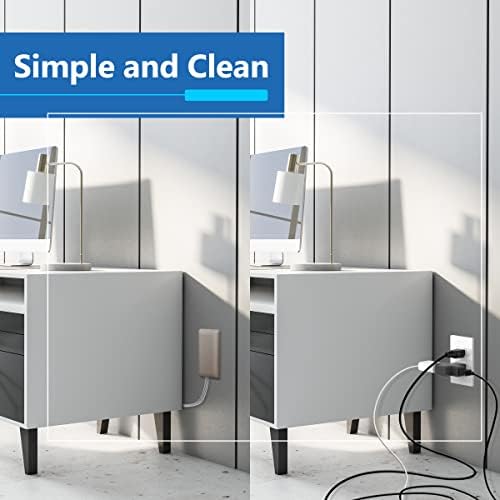 LIDER Ultra-Thin Flat-Face Outlet Extender with 3 Receptacles – Space-Saving Power Strip with 3 ft Cord, ETL-Listed for Safety, Sleek White Design for Modern Interiors – Perfect Solution for Enhanced Device Charging and Versatile Placement