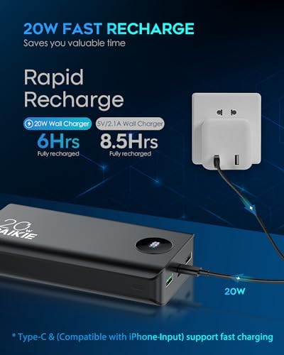 High-Capacity 26800 m Ah Portable Charger Power Bank – PD 20 W Fast Charging Battery Pack with USB-C & Type-C Compatibility for i Phone, i Pad, Samsung Galaxy, and More – Ultimate Travel Power Solution with Smart Charging Technology