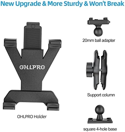 Heavy-Duty OHLPRO Tablet Holder for Trucks – Versatile Drill Base Mount for i Pad & Samsung Galaxy (7″ – 11″) – Perfect for Dashboards, Desks & Commercial Vehicles – Enhanced Stability, Adjustable Viewing Angles & Easy Installation for Ultimate Road Convenience