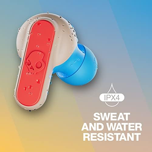 Skullcandy Dime Wireless Earbuds – Sweat-Resistant In-Ear Headphones with 12-Hour Battery Life, Built-in Microphone, and Universal Bluetooth Compatibility – Stylish Red Design for Active Lifestyles