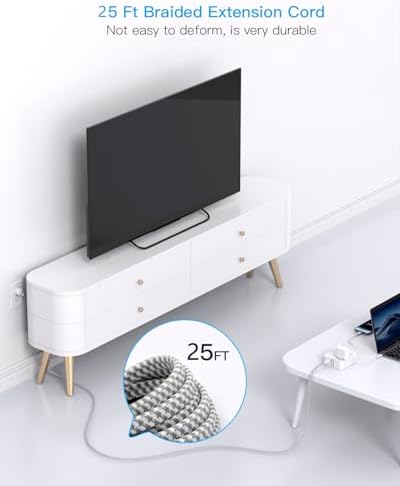 HANYCONY 6 ft Surge Protector Power Strip with 8 Outlets & 2 USB-C Ports – Essential College Dorm Extension Cord with Space-Saving Flat Plug for Fast Charging and Device Safety – Perfect for Home Office and Tech Needs