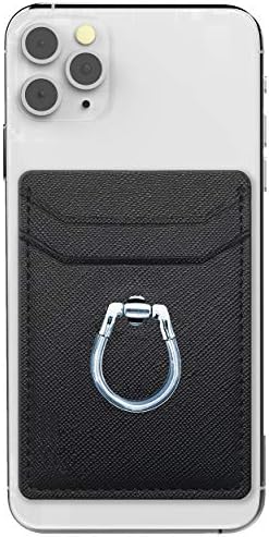 Gecko Universal Phone Ring Wallet – 360° Swivel Grip with Strong Adhesive for Credit Cards and Cash – Enhanced Stability and Comfort for Selfies, Videos, and Everyday Use – Compatible with All Cell Phone Models – Durable, Magnetic Mount Ready – Gray Finish – 90-Day Satisfaction Guarantee
