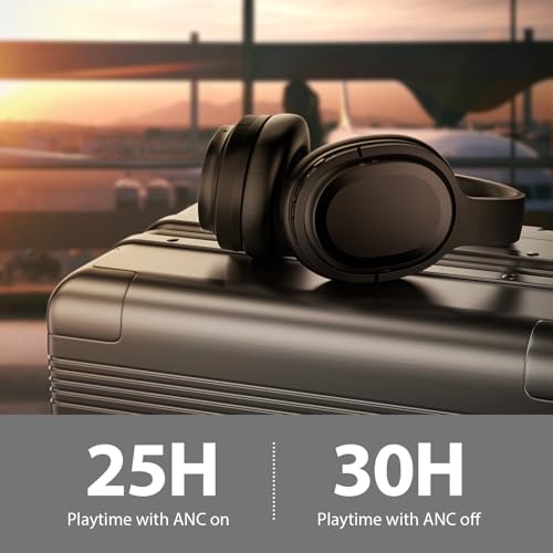 Experience Unmatched Audio with Hybrid Active Noise Cancelling Wireless Over-Ear Headphones – Superior Deep Bass, 30-Hour Battery Life, and Ergonomic Comfort for Extended Listening Sessions at Home or On-the-Go