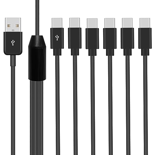 Poyiccot 6-in-1 USB A to USB C Splitter Cable – Multi-Device Charging & Data Sync Cord, 5 ft Length for Enhanced Performance with USB Type-C Phones and Tablets – Fast, Reliable, and Versatile USB 2.0 Accessory for Home, Office, and Travel