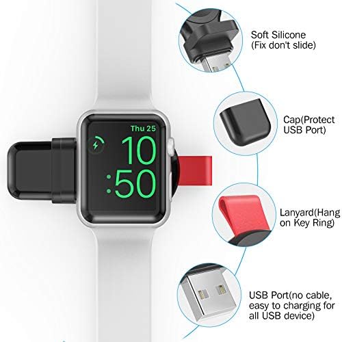 i.VALUX Dual Pack Portable Apple Watch Charger – Fast Wireless Magnetic Charging for All Series 1-10, SE, Nike & Ultra Models – Compact Travel-Friendly Design for Effortless Power on the Go