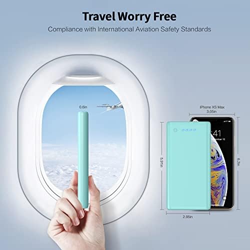 Ultra-High Capacity 40,800 m Ah Power Bank with 25 W Fast Charging – Dual Built-in Cables & 5 Outputs for Quick Device Charging – Compatible with i Phone 16/15 & Android – Sleek Blue Portable Charger for On-the-Go Power Solutions