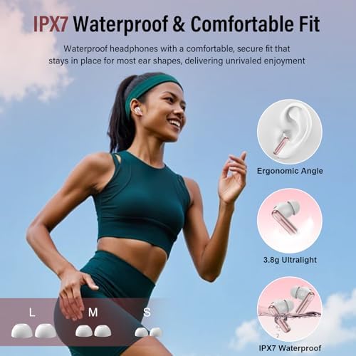 Thunelec Star Sand Purple Wireless Earbuds – Premium Bluetooth 5.4 Headphones with 48-Hour Battery, Advanced ANC/ENC Noise Cancellation, IPX7 Waterproof Protection, Touch Control, and Customizable EQ Modes for Ultimate Sound Experience in Any Environment