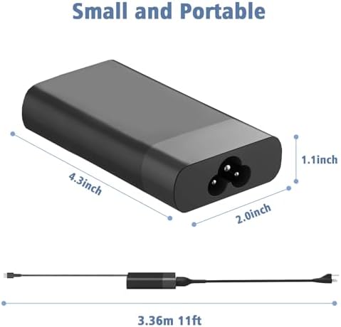 Compact 65 W HP USB-C Laptop Charger – Fast Charging AC Adapter for Spectre x360, Chromebook, Elitebook x360 & Envy – Enhanced Durability & Compatibility for Home, Travel & Study – Reliable Power Supply with Smart Chip Protection & 30-Day Money-Back Guarantee