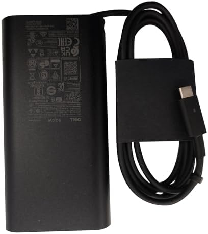 Dell 90 W USB Type-C AC Power Adapter – Enhanced Charger for Precision 3470/3570/5770, XPS 15 9520, Latitude 9330/9430/5530 Series, and Inspiron 7420 – Genuine Original Adapter with 3 FT Cord for Rapid Charging and Versatile Compatibility – Perfect for Professionals and Students Seeking Reliable Power Solutions
